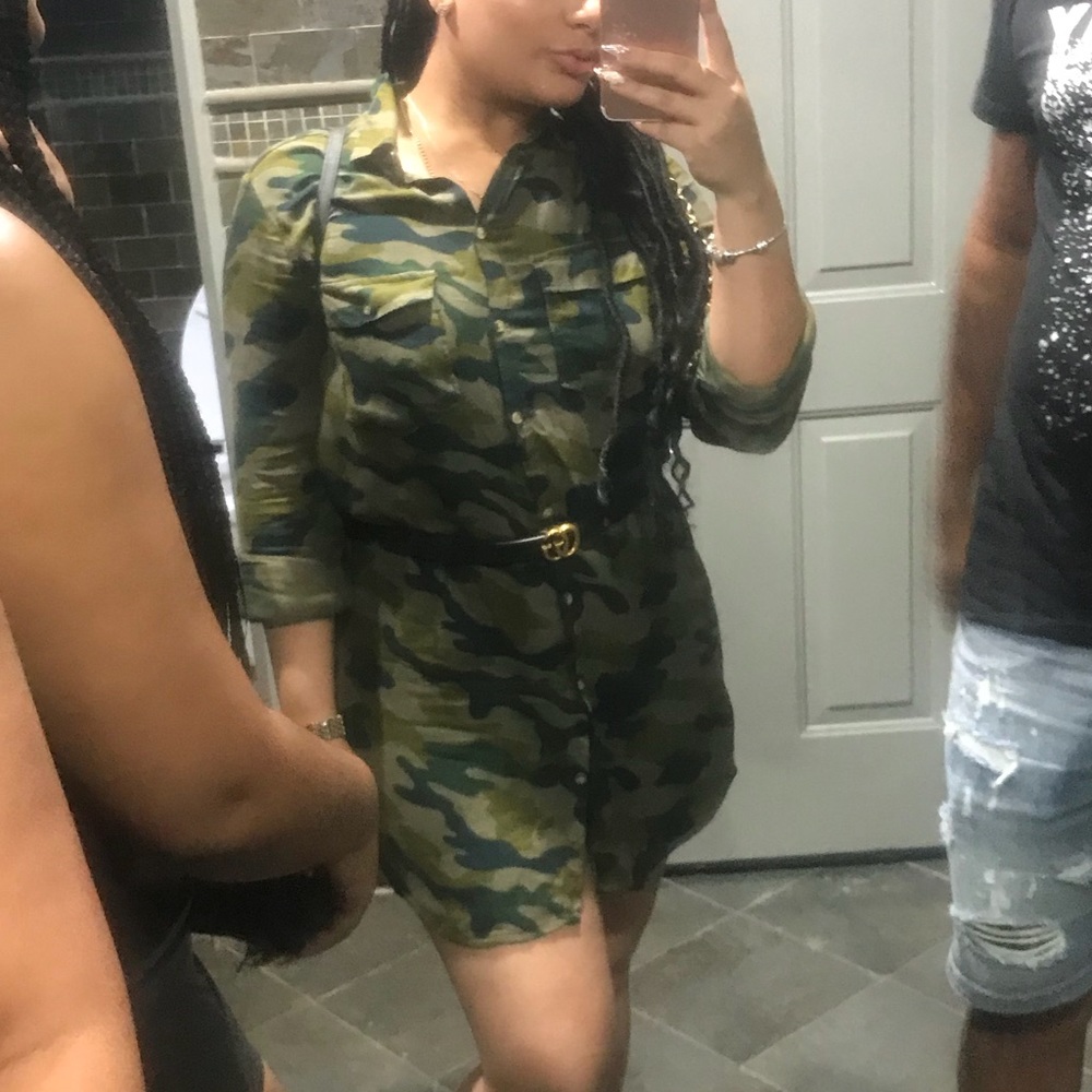 Camo long sleeve dress shirt